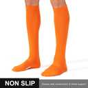 FITRELL 2/3 Pack Soccer Socks Baseball Softball For Youth Kids Boys Girls, Over-The-Calf Football Socks for Adult Men Women (Orange, M)