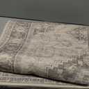 Lahome Oriental Hallway Runner Rug Non Slip, 2.5x8 Kitchen Washable Runner Soft Hallway Rug, Traditional Ultra-Thin Carpet for Bathroom Entryway Laundry Room, Grey/Brown