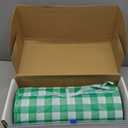 Kochorie 54 Inch x 300 Ft Light Green Checkered Plastic Table Cloth Roll Disposable Waterproof Table Cover Plastic Table Cover Roll with Easy Slide Cutter for Outdoor Picnic/Home Dining/Spring Party