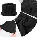 JANGANNSA Winter Kids Scarf Warm Children Neck Warmer Reversible Boys Girls Knitted Scarves (Black)