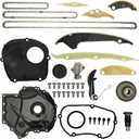 EA888 1.8L 2.0L Engine Timing Chain Kit with Cover Tensioner Guide Rail Fit For Audi A3 A4 A5 S3 S4 S5 Q3 Q5 TT, Fit For Volkswagen Jetta Golf Passat Tiguan, Replaces# 06K109158AD 06H109210AG