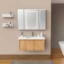Recessed or Surface  LED Medicine Cabinets for Bathroom with Mirror and Lights, Defogger, Dimmer, Light Color Change, 3 Doors