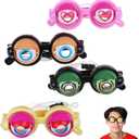 Kinetic Crazy Eyes Glasses, Crazy Eyes Glasses, 4PCS Funny Props Glasses With Blinking Eyeballs, Crazy Eye Glasses for Costume Parties, Pranks, Gag Gifts, Photo Props, Social Gatherings