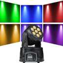 70W Moving Heads DJ Lights RGBW 4 in 1 LED Wash Effect Light with 9/14CH DMX512 - LED Stage Lighting for Parties Disco Events Wedding Live Show Bar 