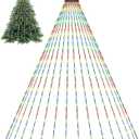 Christmas Tree Lights, 400 LED Christmas Lights with 8 Light Modes & Memory Function, 6.6FT x 16 Lines Outdoor String Lights with Timing Function for Christmas Decorations - Multicolor