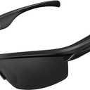 Bluetooth Audio Smart Glasses for Cycling & Running | Polarized Sports Sunglasses with Open-Ear Speakers, Hands-Free Calls, Voice Assistant, UV Protection, IPX5 Waterproof for Hiking, Driving, Fishing (Medium, Matte Black)
