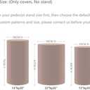 Cows Pink Plaids Spandex Round Cylinder Pillars Covers for Barn Farm Birthday Party Decorations Pedestal Stand Tablecloth Cover Kids Baby Shower Parties Props(Fit for D14''xH30'' Tables)