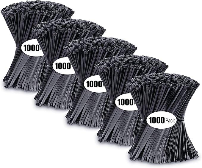 5000 PCS Black Zip Ties 4 Inch, Small Cable Tie