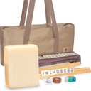 American Mahjong Set, "Ivory Pinstripe" - 166 Melamine Tiles with Soft Case, Medium