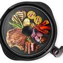 Elite Gourmet EMG1100 11" Electric Indoor Nonstick Grill Dishwasher Safe, Cool Touch, Fast Heat Up Ideal Low-Fat Meals, Includes Tempered Glass Lid, Black (ONLY LID)