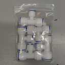5pcs 1/4" 3-way Union Tee Quick Connect Ball Valve Fit Ro Water Reverse Osmosis