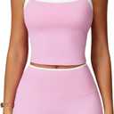 QBGJTD Two Piece Workout Sets For Women Tank Top Matching High Waist Booty Lifting Shorts Gym Yoga Active Wear Outfits, Small
