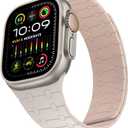 Compatible with Apple Watch Band 49mm 46mm 45mm 44mm 42mm 41mm 40mm 38mm, Silicone Magnetic Adjustable Loop Strap for iWatch Ultra 3/2/1 SE3 Series 11 10 9 8 7 6-1 (49/46/45/44/42, Star Pink)