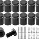 3/4 inch x 3/4 inch Solid Aluminum sign standoffs advertising screws wall mounts support fixings bolts for picture frame billboard glass posters acrylic signs display 12PCS (Black anodized)