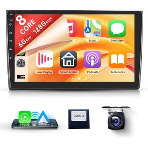 8 Core 6+128G Android Car Stereo for Audi A4 S4 RS4 2002-2007/Seat Exeo 2008-2012 Wireless Carplay Android Auto, 9'' Touch Screen Car Radio Bluetooth GPS Mirror Link WiFi FM DSP Backup Camera SWC