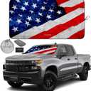 Autoamerics 1-Piece Windshield Sun Shade Grunge American Flag - 4 USA Design - Foldable Car Front Window Sunshade for Most Sedans SUV Truck - Blocks Max UV Rays and Keeps Your Vehicle Cool - Large