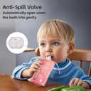 2 x [3 Packs with Case] Food Pouch Topper No Spill No Squeeze Baby Food Pouch Topper Anti Spill Softsip Food Pouch Tops for Baby Toddler Food Pouch Toppers No Spill (Translucent with Case)