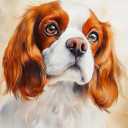 VNUIEHG Paint by Number for Adults Beginner, Cavalier King Charles Spaniel Dog Oil Painting, Cute Dog Paint by Numbers Kits Suitable for Home Wall Decoration 16" W x 20" L