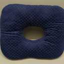 Stuffed Donut Pillow Seat Cushion | for Tailbone and Coccyx Pain, Hemorrhoids, Bed Sores, Pregnancy, Prostate, Surgery Recovery, Sitting Pressure Relief, for Home, Office and Car (Dark Blue)
