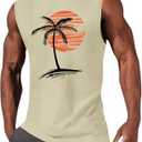 iudam Mens Summer Beach Tank Top Tropical Hawaiian Palm Tree Print Sleeveless Shirts Muscle Tee Vacation Shirts 2XL