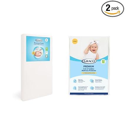Graco Premium Foam Crib Mattress & Protector Value Bundle (1-Pack)
Includes GREENGUARD Gold Certified Crib & Toddler Mattress, GREENGUARD Gold Certified Waterproof Protector, Machine Washable