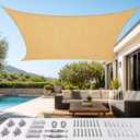 Quictent Sun Shade Sail for Patio with Hardware Kit 185GSM 20x16ft Sand
Rectangular Outdoor Sunshades UV Block Outside Canopy Cover for Commercial, Backyard, Garden, Deck