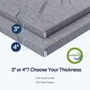 4 Inch Firm Mattress Topper Queen, Cooling Gel Memory Foam Mattress Topper for Back Pain Relief, High Density Ventilated Bed Topper with Breathable Cover & Non-Slip Straps, CertiPUR-US