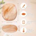 4 Pcs Flat Oval Massage Stone 3.5 x 1 x 2.6 Crystal Hand Carved Stone for Massages Therapy Himalayan Salt Massages Rocks Natural Pink Heated Warmer Stones for Spa Massage Salt and Sugar