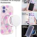 Magnetic Case Compatible with iPhone 16 6.1 inch 2024 for MagSafe Charging Soft TPU Bumper Slim Shockproof Protective Cute Cover (Holographic Checkboard Strawberry)