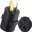 50Amp to 30Amp Dryer Adapter Compatible with NEMA 10-50P to 14-30R 3 Prong 4 Prong Compact 120V/240V 30 Amp Welder Dryer Cord Adapter for RV Camper Generator(Black)