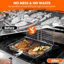 Nesting Grill Baskets, 2pcs Grilling Baskets for Outdoor with Removable Handle, Stainless Steel BBQ Camping Cooking Accessories Tools for Fish, Vegetable, Shrimp - Gifts for Men Dad Husband