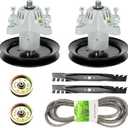 Deck Rebuild Kit for White Outdoor Troy Bilt Huskee 42'' LT542H Pony 13AD771G731, for MTD Gold 13AJ795G004,2 Blade 742-0616 2 Spindle 918-04456A 918-04461 96'' Belt 754-04060, 2 Idler 753-08171