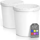 BALCI - Premium Ice Cream Containers (2 Pack - 1 Quart Each) Perfect Freezer Storage Tubs with Lids for Ice Cream, Sorbet and Gelato! - White With Sprinkles