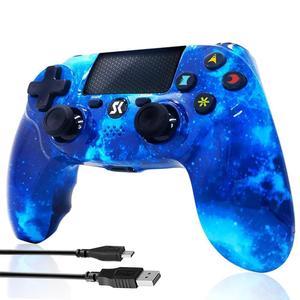 Controller for PS4, Wireless Controller Blue for Sony PlayStation 4/Slim/Pro, Remote Control with 6-Axis Motion Sensor/Double Vibration/Sensitive Touch Pad/Speaker & 3.5mm Audio Jack/800mAh Battery