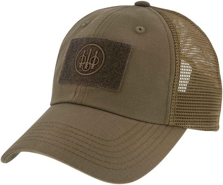 Beretta Men's Hunting Outdoor Casual Mesh Back Adjustable Tac Patch Trident Hat - One Size Fits Most, British Khaki