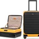LEVEL8 Top Opening Carry on Luggage with Narrow Trolley Handle, Large Suitcases with Wheels Airline Approved, Expandable Hardside Luggage with Spinner Wheel for Men Women, 20 Inch, Yellow