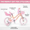 Glerc Petal Girls Bike for Ages 2-9, Kids Bike with Training Wheels, Basket & Streamers, Princess Style Kids Bicycle, for Girls, 14 Inch