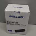 iwillink 4 Pack Outdoor Extension Cord Cover Waterproof - Weatherproof Electrical Connection Box for Outdoor Outlet, Plug, Socket, Christmas Holiday Decoration, Power Tool, Black