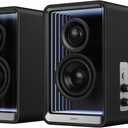 Edifier QR65 Active Monitor Speakers with 65W GaN Fast Charger Function, 70W RMS Bluetooth Computer Speaker with Hi-Res 24bit Wireless Audio, Subwoofer Out and Light Effects (Black)