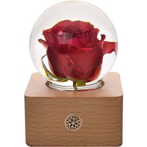 MISS LI GARDEN Forever Red Rose 3D Crystal Ball Best Gifts for Wife Girlfriend Women Anniversary Mother Birthday Valentines Day Home Decor