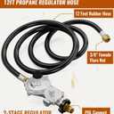 CALPOSE 12FT 2 Stage Propane Regulator with Hose, Propane Hose with 2 Stage Regulator for RV, Generator, Camp Stove, Gas Grill, and Heater