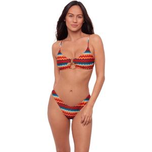Sports Illustrated Womens Double Ring Bralette Bikini Top (Large, Groovy Stripe)