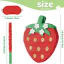 Wernnsai Red Strawberry Piata For Kids - Strawberry Baby Shower Piata Strawberry Birthday Party Decorations Summer Fruit Themed Party Game Supplies With Bat Blindfold 16.5" 11.6" 3"