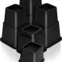 Utopia Bedding Adjustable Bed Furniture Risers - Elevation in Heights 3, 5 or 8 Inch Heavy Duty Risers for Beds and Under Bed Storage - Supports up to 1,300 lbs - (Set of 4 Riser, Black)