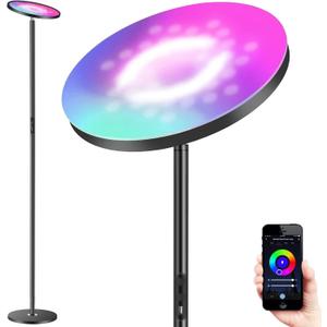 Upgraded 30W Smart Floor Lamp Compatible with Alexa, 2 in 1 Color Changing RGB and White Light LED Lamp, Double Side Lighting Dimmable Modern Tall Stand Lamp for Living Room Bedroom Office Upgraded 30W Smart Floor Lamp Compatible with Alexa, 2 in 1 Color Changing RGB and White Light LED Lamp, Double Side Lighting Dimmable Modern Tall Stand Lamp for Living Room Bedroom Office