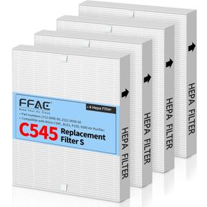 4 Pack C545 Replacement HEPA Filter Compatible with Winix C545 Air Purifier, Ture HPEA Filter S Only, Part number 1712-0096-00