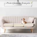 Newwiee 8Pcs Patio Cushion Covers Stretch Outdoor Cushion Cover Replacement for Patio Furniture Sofa Couch Slipcovers, Soft Flexibility Washable Furniture Protector(Waterproof Pure,Beige)