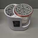 Electric Makeup Brush Cleaner Machine with Automatic Cleaning and Drying Functions Portable Makeup Brush Cleaner for Makeup Lovers (White pink)