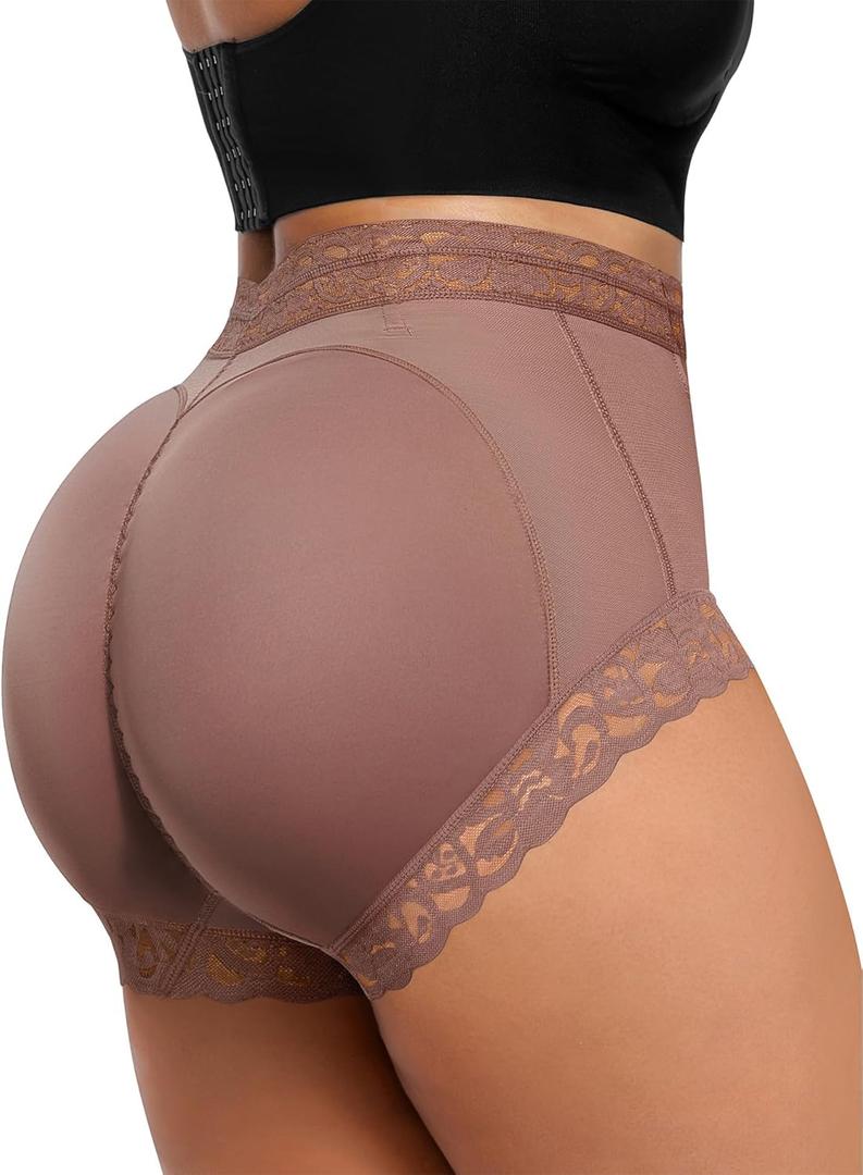 Lover-Beauty Butt Lifting Panties Tummy Control Shapewear for Women No Pad Faja Shorts Lace Booty Lifting Shapewear (Small, Skin)