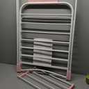 SONGMICS Clothes Drying Rack, with Sock Clips, Metal Laundry Rack, Foldable, Space-Saving, Free-Standing Airer, with 2 Height-Adjustable Gullwings, Indoor Outdoor Use, White and Pink ULLR052P01